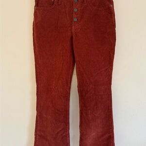 Madewell. Demi Cali Bootcut. Size 30. Rust corduroy jeans